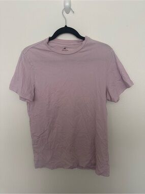 H&M Men Short Sleeve Crew Tee in Light Lavender